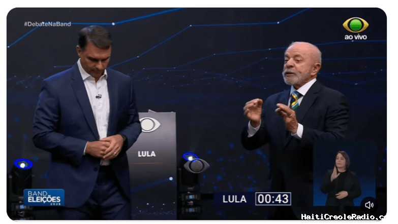 Brésil — Débat présidentiel tendu entre Lula et Flávio Bolsonaro : le dernier sondage donne 51 % à Lula contre 49 % à Bolsonaro, à une semaine du second tour