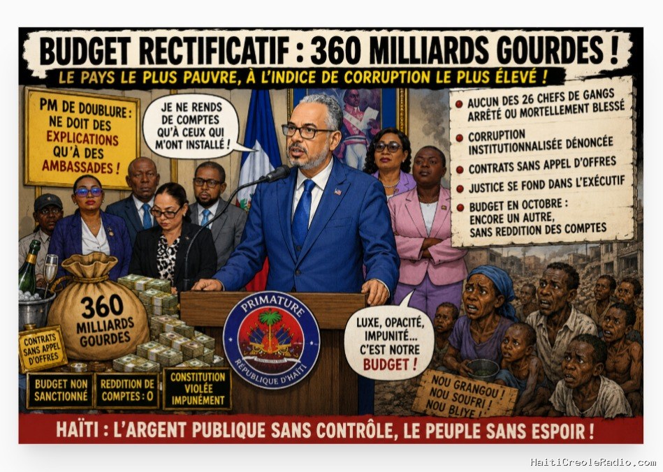 Budget rectificatif : 360 milliards de gourdes dans le pays pauvre où la corruption tient lieu de système