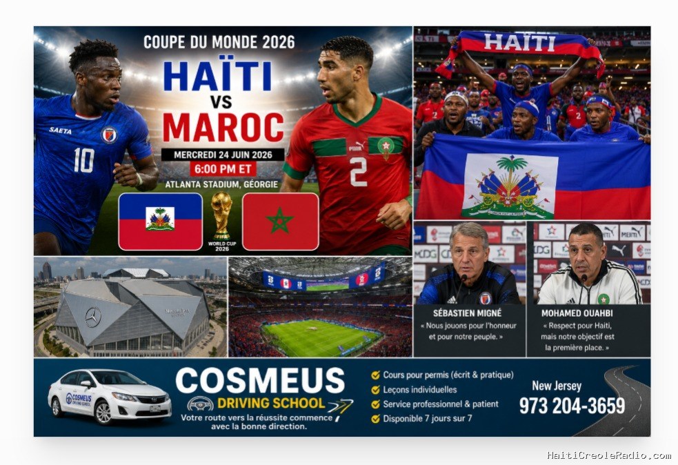 Coup de tonnerre à Atlanta : Deedson frappe, Haïti mène face au Maroc et rallume l’espoir des Grenadiers