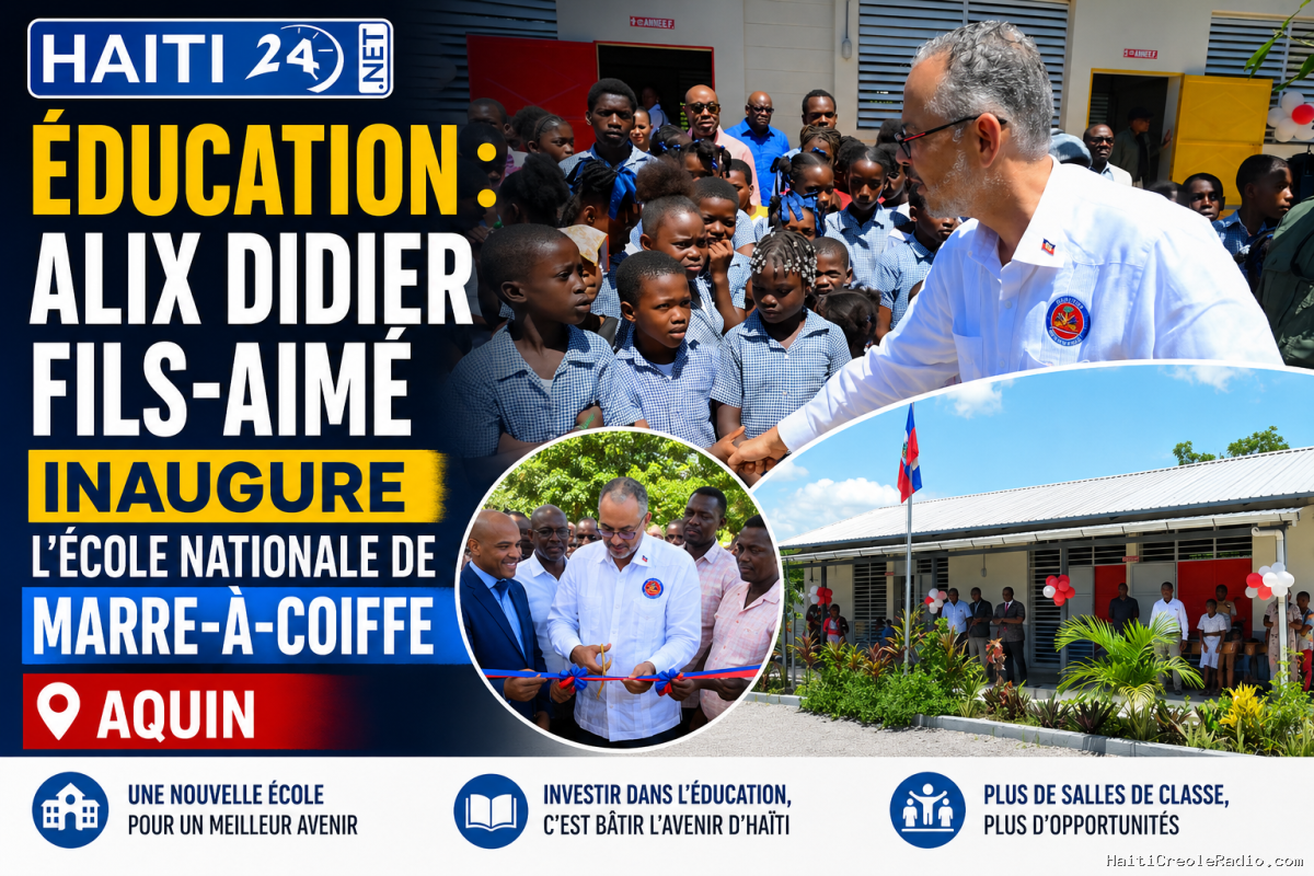 Éducation : Alix Didier Fils-Aimé inaugure l’École nationale de Marre-à-Coiffe à Aquin
