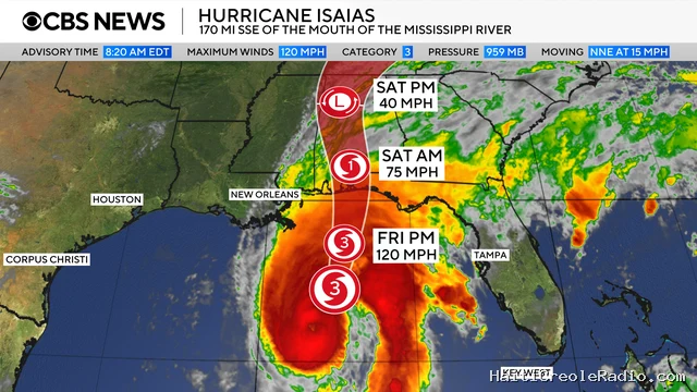États-Unis | L’ouragan Isaias atteint la catégorie 3 et menace la côte nord du golfe du Mexique : évacuations d’urgence en Floride et en Alabama