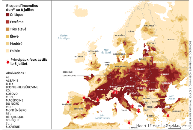 Feux de forêt : une carte pour comprendre la menace en Europe