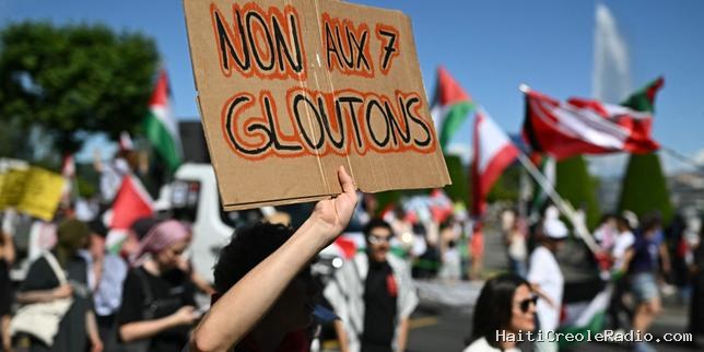 G7 à Evian : des milliers de manifestants à Genève à l’appel de la coalition « No-G7 », pour une « riposte » face au « fascisme » et à « l’impérialisme »