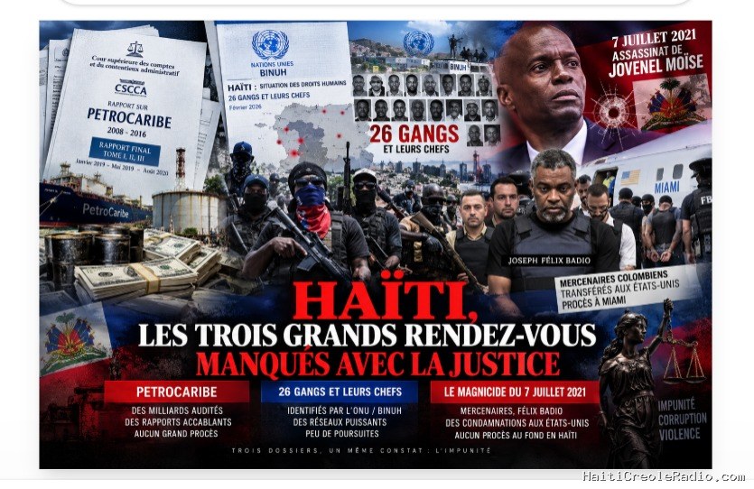 Haïti | Les trois grands rendez-vous manqués avec la justice : PetroCaribe, 26 gangs et leurs chefs, et le magnicide du 7 juillet 2021