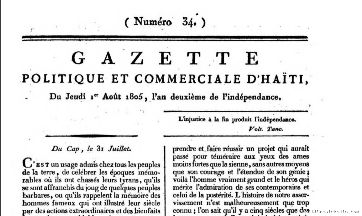 Haiti | Naissance de Jean-Jacques Dessalines en 1758 : le 25 juillet, une date attestée par la presse impériale de 1805