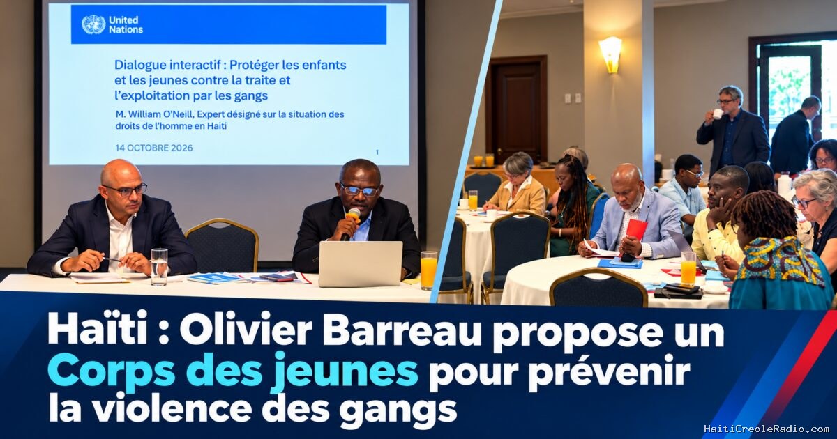 Haïti : Olivier Barreau propose un Corps des jeunes pour prévenir la violence des gangs