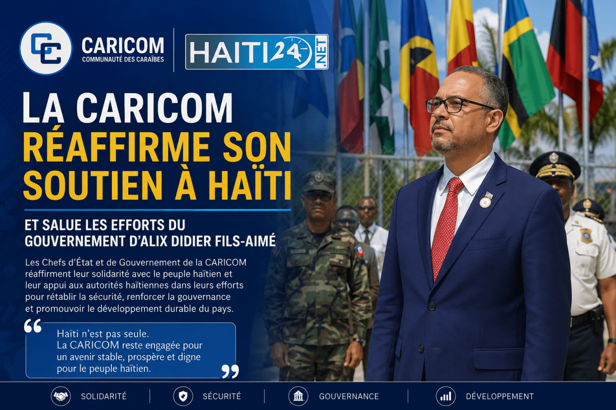 La CARICOM réaffirme son soutien à Haïti et salue les efforts du gouvernement d’Alix Didier Fils-Aimé