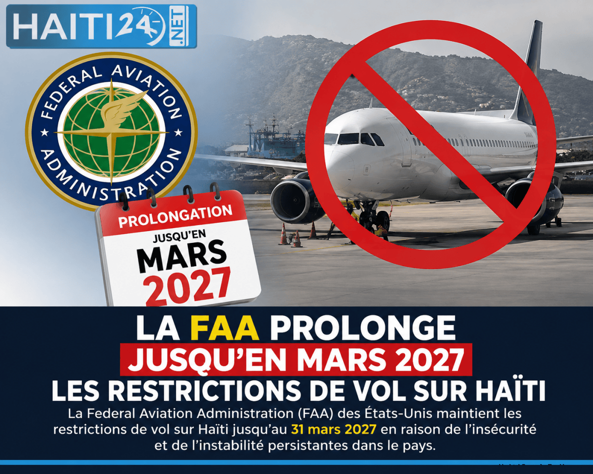 La FAA prolonge jusqu’en mars 2027 les restrictions de vol sur Haïti0