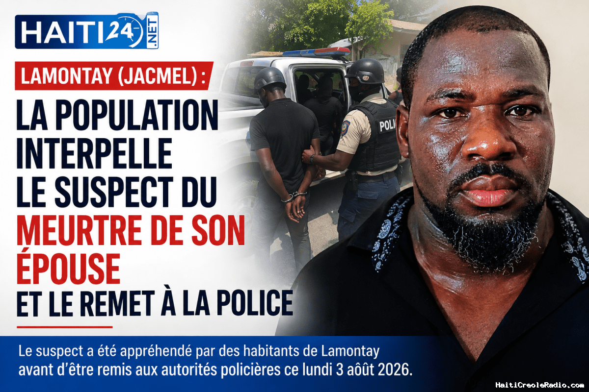 Lamontay Jacmel : la population interpelle le suspect du meurtre de son épouse et le remet à la police