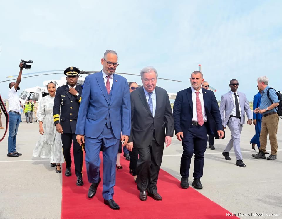 Le secrétaire général de l’ONU, António Guterres, est arrivé en Haïti