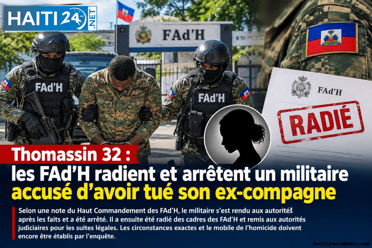 Les FAd’H radient et arrêtent un militaire après l’homicide de son ex-compagne