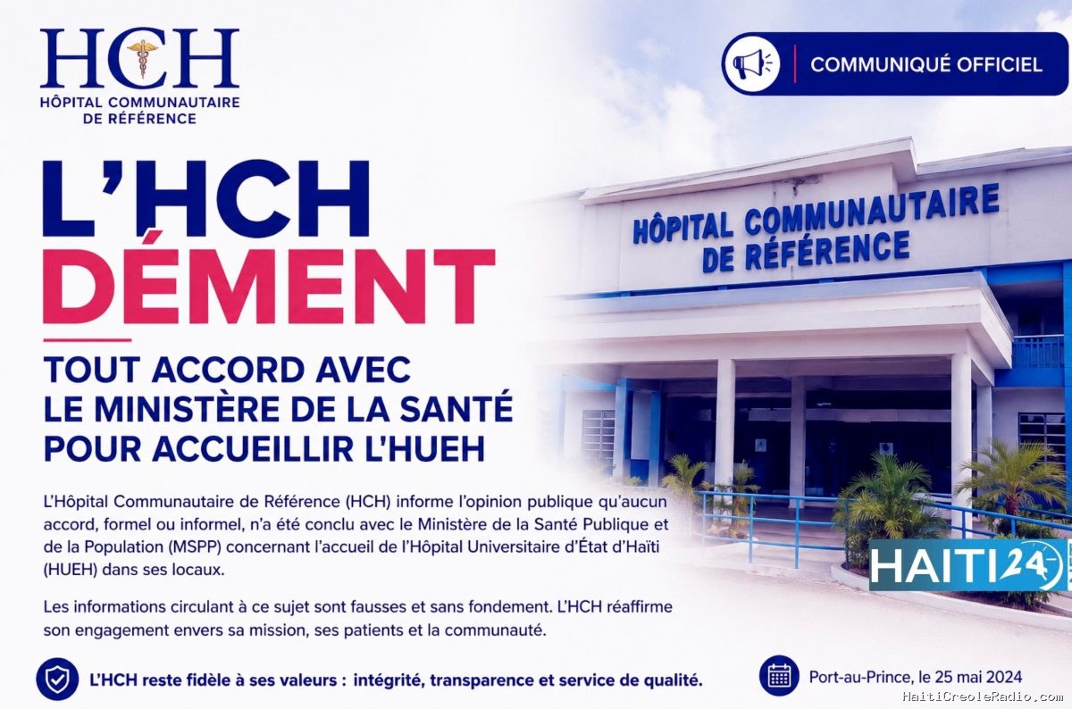 L’HCH dément tout accord avec le Ministère de la Santé pour accueillir l’HUEH