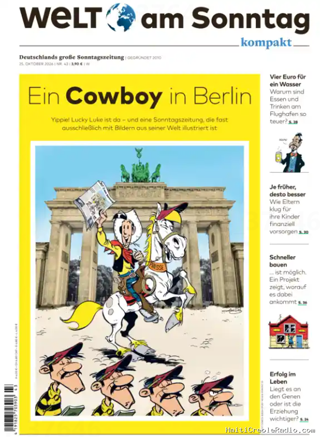 Lucky Luke fête ses 80 ans à Berlin, dans “Welt am Sonntag”