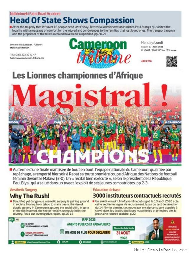 “Magistral !” : les Lionnes indomptables camerounaises remportent leur première CAN