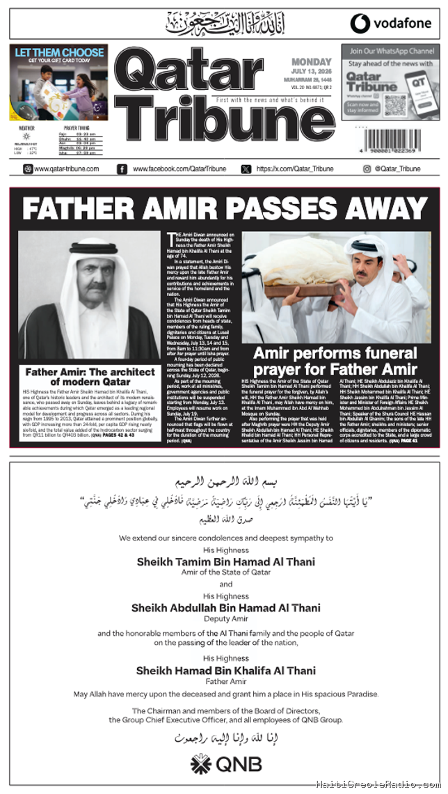 Mort de l’ancien émir Al Thani, “architecte de la modernité du Qatar”