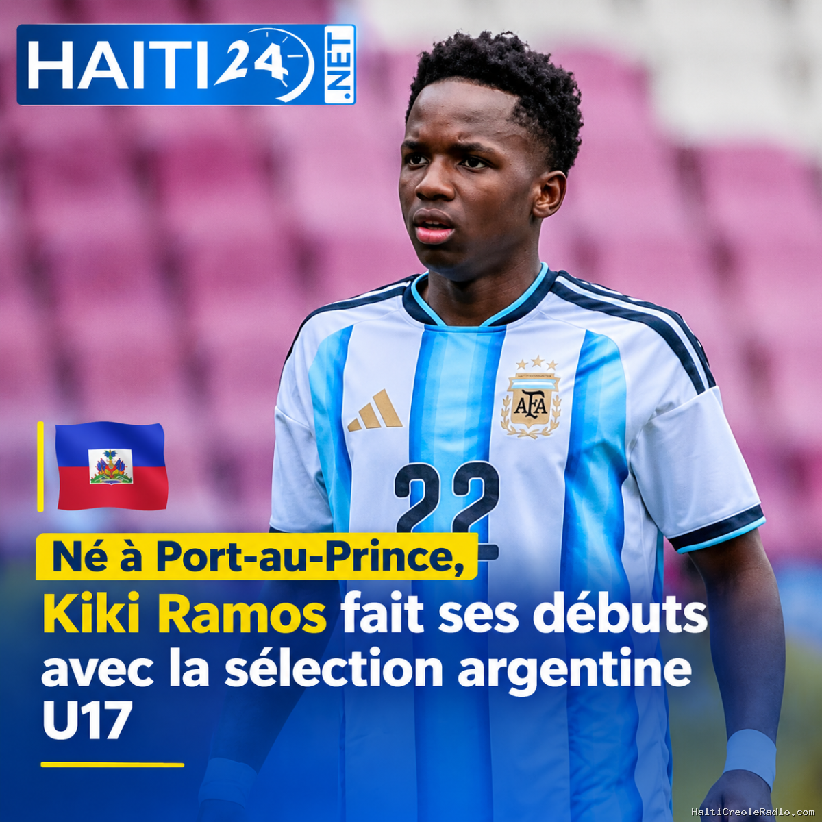 Né à Port-au-Prince, Kiki Ramos fait ses débuts avec la sélection argentine U17