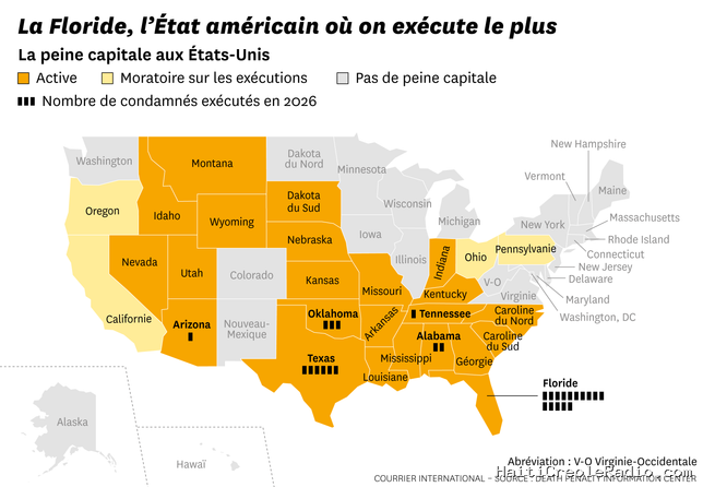 Peine de mort : c’est dans le sud des États-Unis qu’on l’applique le plus