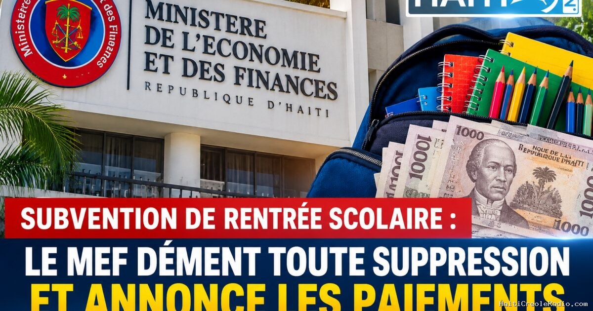 Subvention de rentrée scolaire : le MEF dément toute suppression et annonce les paiements
