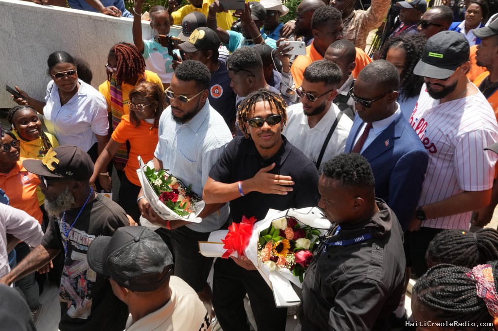 Three Haiti World Cup players welcomed in Port-au-Prince after historic tournament