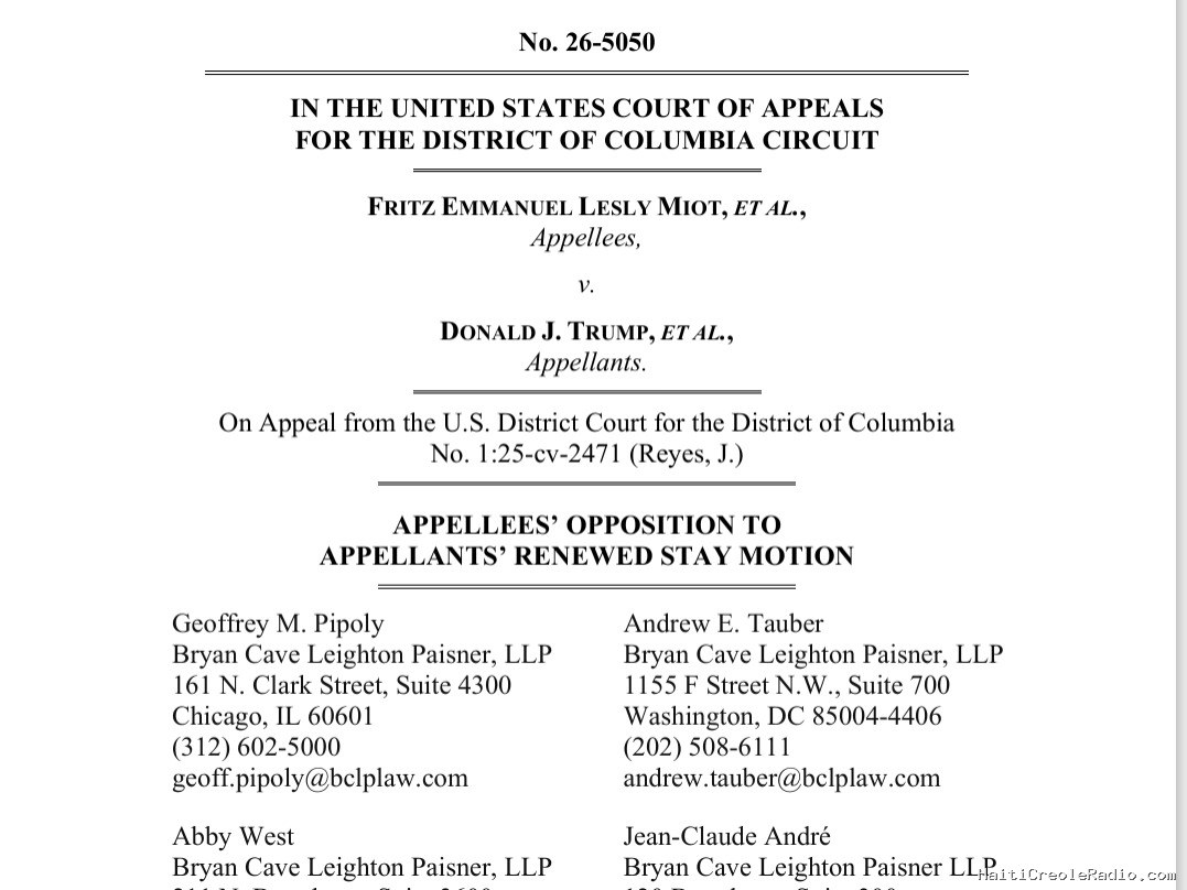 TPS haïtien | Les avocats demandent lundi à la Cour d’Appel de bloquer la tentative de Trump d’« accélérer les expulsions »